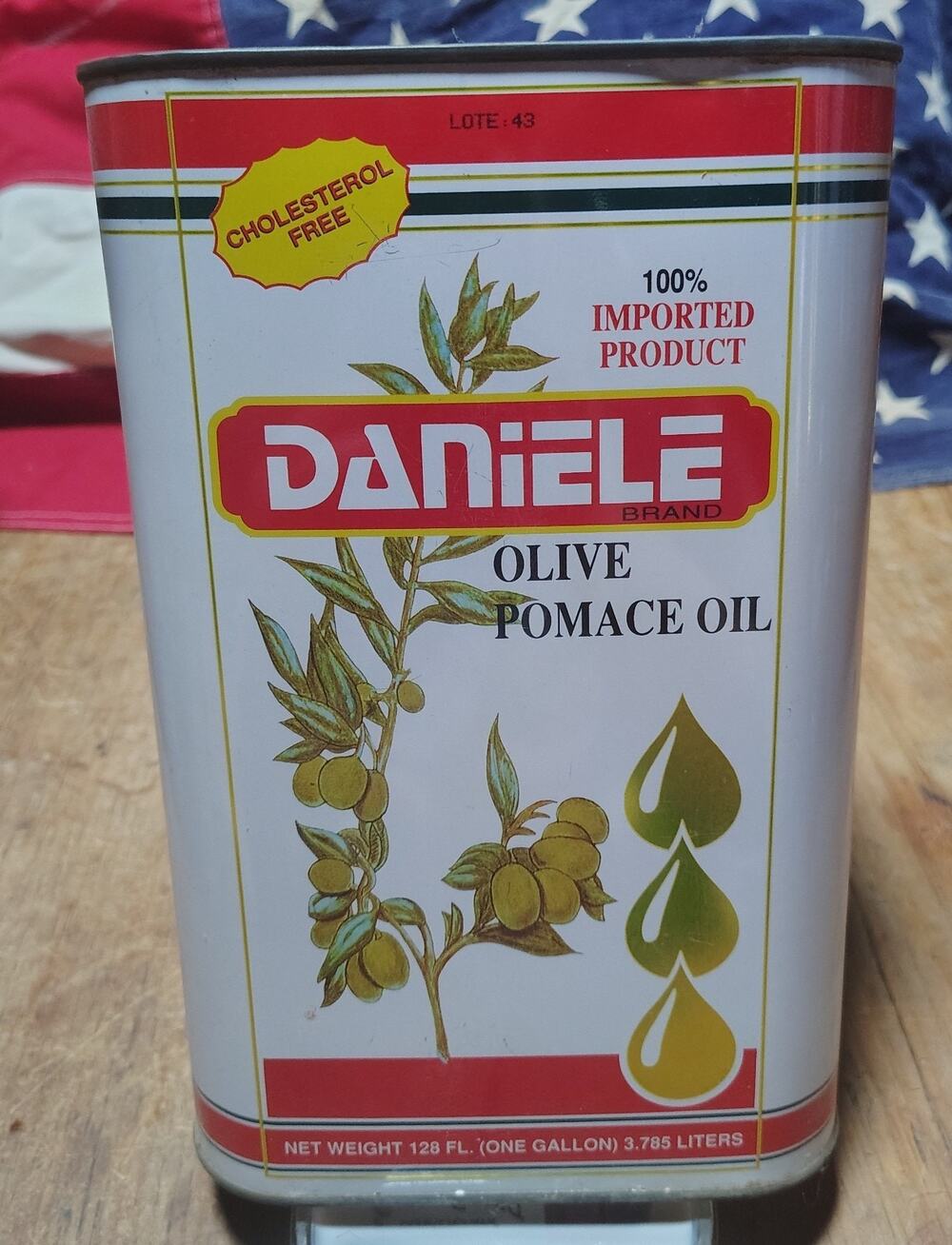 Vintage Daniele Olive Oil Advertising Tin Empty For Display Kitchen Decor